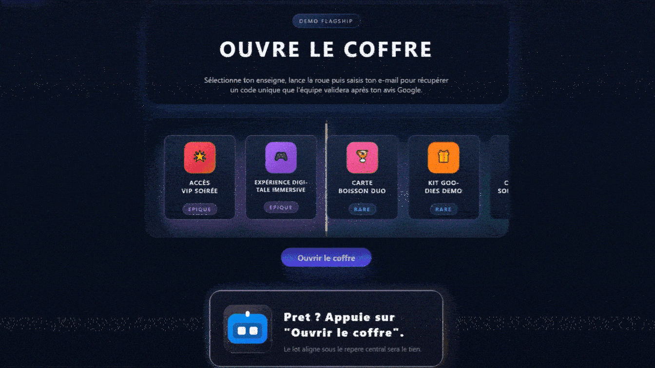 Prévisualisation animée de la roue digitale SpinTrust en action