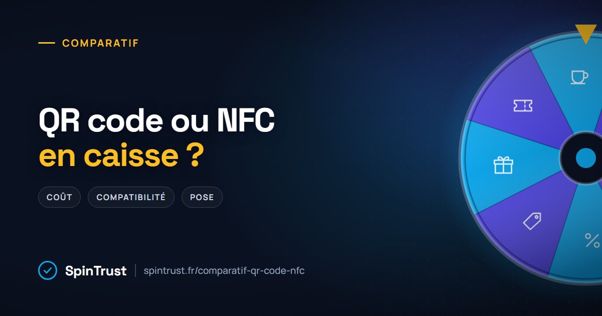 Carte SpinTrust : comparatif entre QR code et NFC en caisse.