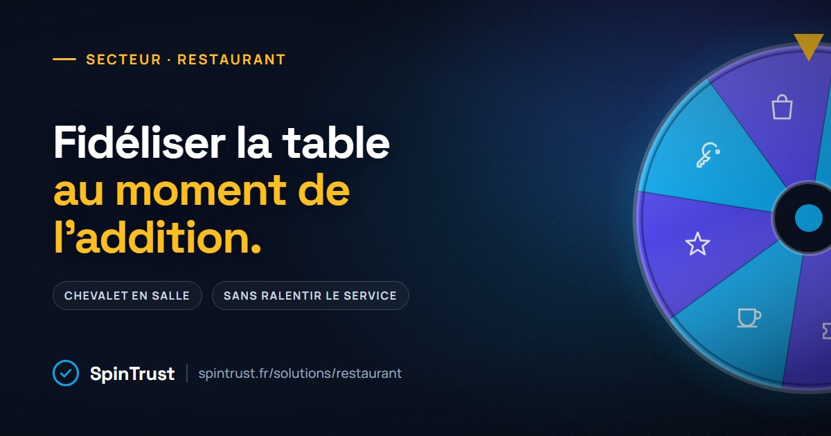 Carte SpinTrust : fidéliser la table au moment de l'addition, pour les restaurants.
